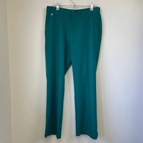 Figs Technical Collection M Keroka Scrub Pants Straight Wide‎ Leg Button Pleated - Picture 1 of 5